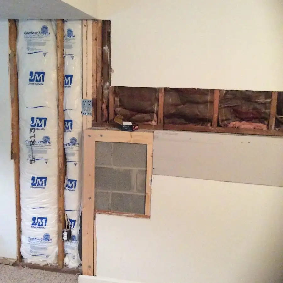 Wall insulation replacement during Structural Drying in Islip